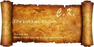 Christian Kolos névjegykártya