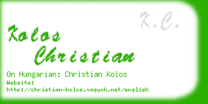 kolos christian business card